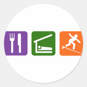 Sticker Rond Mangez le surf du sommeil