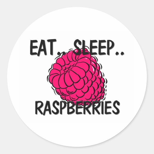 Sticker Rond Mangez les RASPBERRIES du sommeil (Devant)