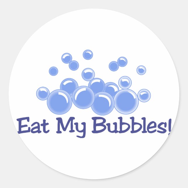 Sticker Rond Mangez mes bulles (Devant)