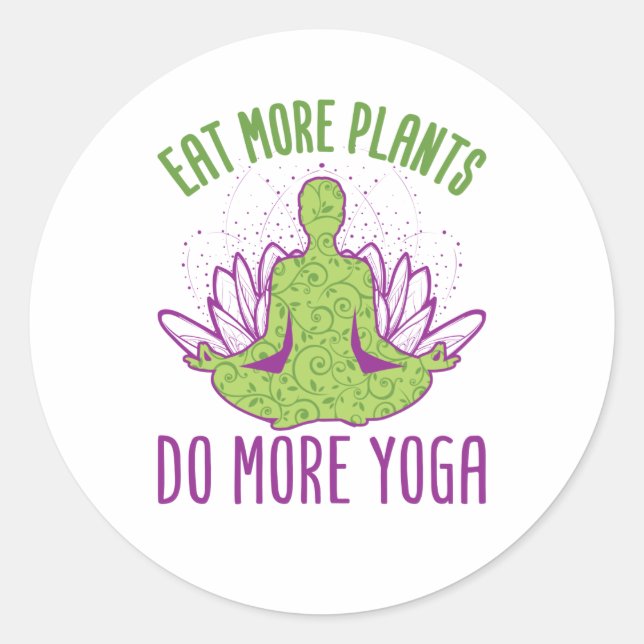 Sticker Rond Mangez Plus De Plantes Faites Plus De Jeu (Devant)