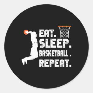 Sticker Rond Mangez Sleep Basketball Répéter Basketball Sports