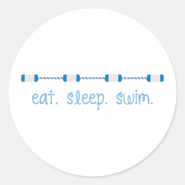 Sticker Rond Mangez Sleep Swim (Devant)