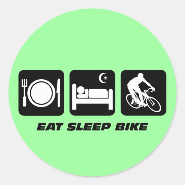Sticker Rond Mangez votre vélo de sommeil (Devant)
