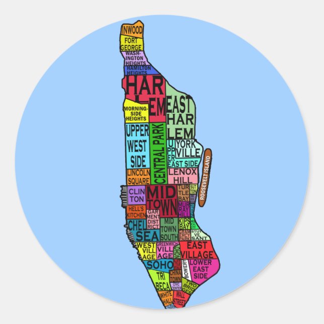 Sticker Rond Manhattan NYC Tshirts, Sweat - shirt à capuche (Devant)