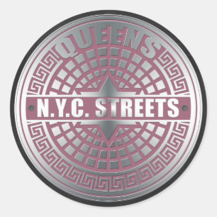 Sticker Rond Manhole Couvre Queens