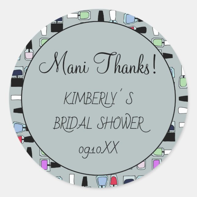 Sticker Rond Mani remercie le vernis à ongles (Devant)