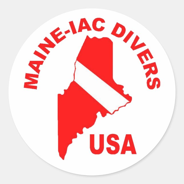 Sticker rond Maniac Divers Logo Clasque (Devant)