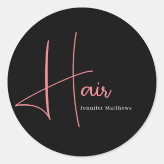 Sticker Rond Manicuriste moderne glam rose néon