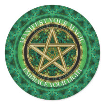 Manifest Your Magic Golden Pentacle Nature Green