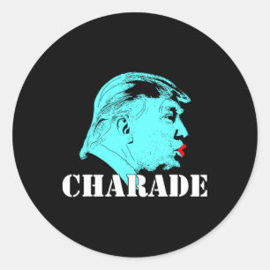 Sticker Rond Manifestation anti-Trump Charade contre l'Impeac