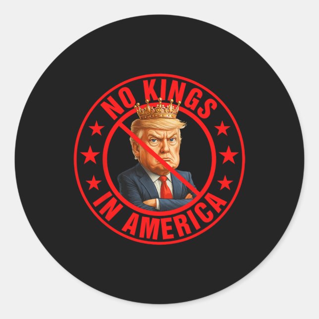 Sticker Rond Manifestation anti-Trump contre l'absence de rois  (Devant)