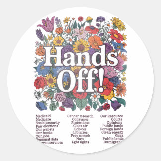Sticker Rond Manifestation Florale anti-Trump