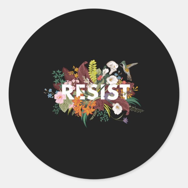 Sticker Rond Manifestation politique anti-Trump en Flore (Devant)