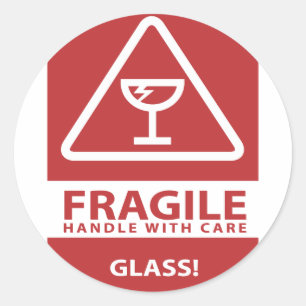 Sticker Rond Manipulez avec soin