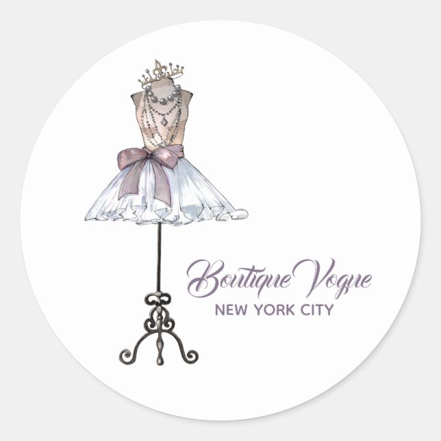 Sticker Rond Mannequin Avec Tutu Business Marketing (Devant)