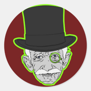 Sticker Rond Manopole du Vieux Homme