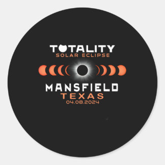 Sticker Rond Mansfield Texas Eclipse 2024 Total Solar Eclipse