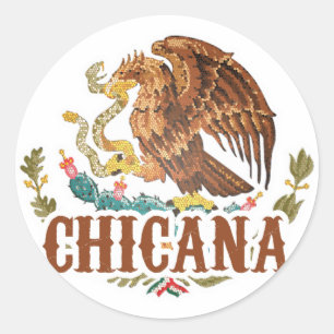 Sticker Rond Manteau de Chicana Mexique des bras