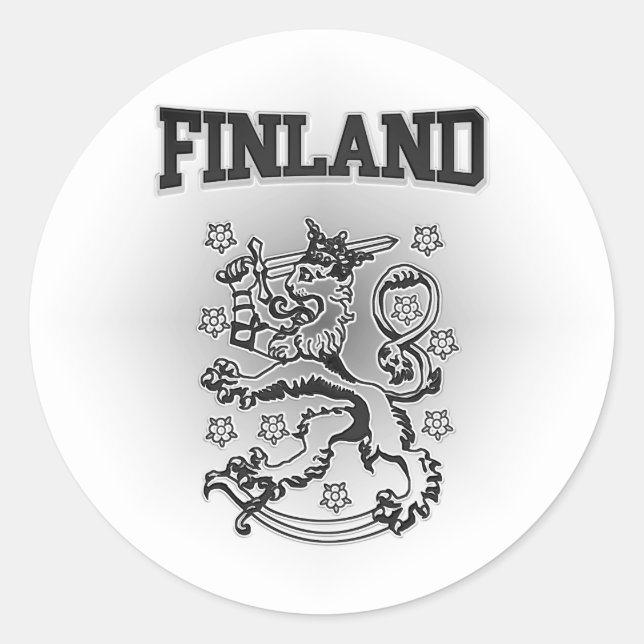 Sticker Rond Manteau de la Finlande des bras (Devant)