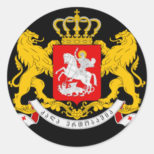 Sticker Rond manteau de la Géorgie des bras