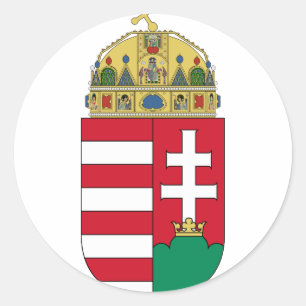 Sticker Rond Manteau de la Hongrie des bras HU
