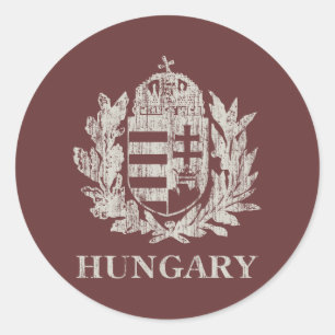 Sticker Rond Manteau de la Hongrie des bras vintage