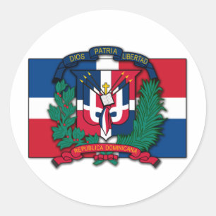 Sticker Rond Manteau de la République Dominicaine des bras