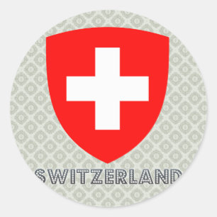 Sticker Rond Manteau de la Suisse des bras