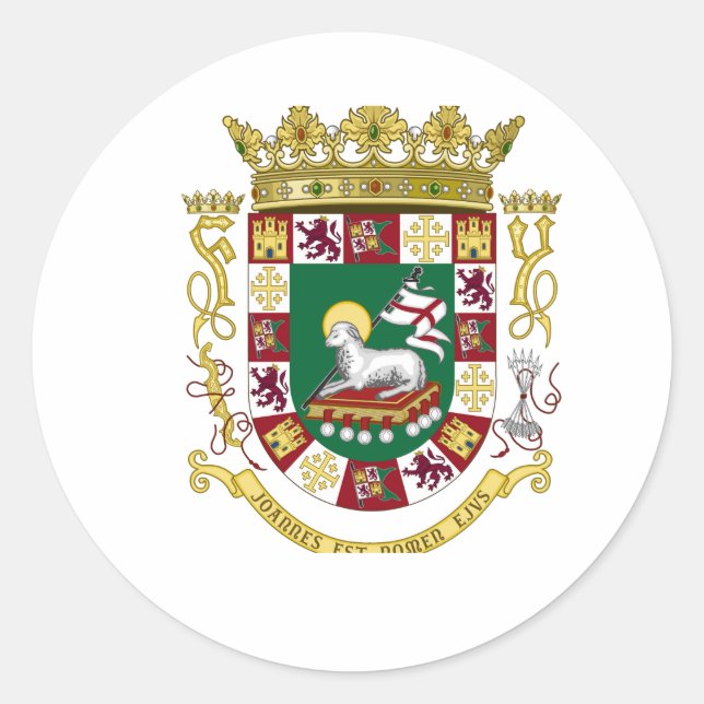 Sticker Rond Manteau de Porto Rico des bras (Devant)