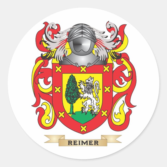 Sticker Rond Manteau de Reimer des bras (crête de famille) (Devant)