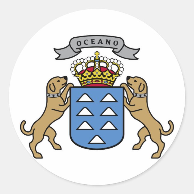 Sticker Rond Manteau de symbole officiel Espagne des Îles (Devant)