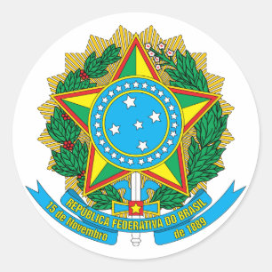 Sticker Rond Manteau du Brésil d'autocollant de bras