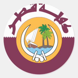 Sticker Rond manteau du Qatar des bras
