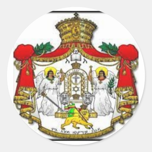 Sticker Rond Manteau impérial éthiopien (Devant)