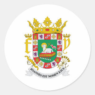 Sticker Rond Manteau officiel de Porto Rico de symbole
