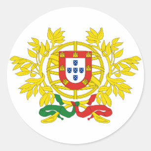 Sticker Rond Manteau officiel du Portugal de symbole