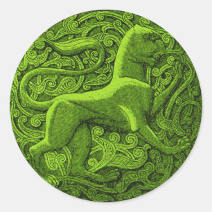 Sticker Rond manticore en vert