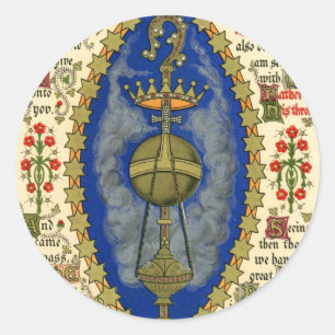 Sticker Rond Manuscrit lumineux pour le jour d'ascension