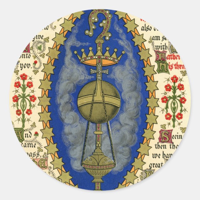 Sticker Rond Manuscrit lumineux pour le jour de l'Ascension (Devant)