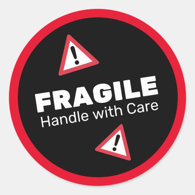 Sticker Rond Manutention fragile (Devant)