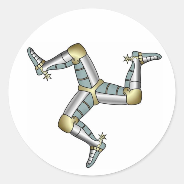 Sticker Rond Manx Trois Jambes de l'homme (Devant)