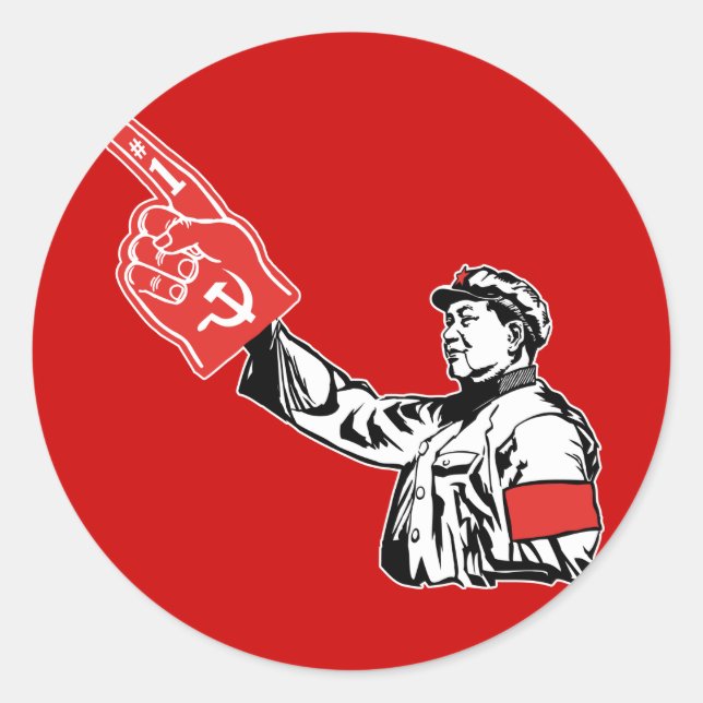 Sticker Rond Mao - Le communisme est #1 (Devant)