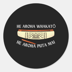 Sticker Rond Maori Hei Tiki Tribal Tattoo Nouvelle-Zélande Poly