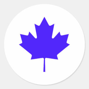 Sticker Rond Maple Leaf Blue Transp Le MUSÉE Zazzle Cadeaux
