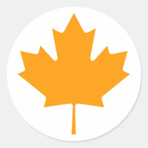 Sticker Rond Maple Leaf Orange Transp Le MUSÉE Zazzle Cadeaux