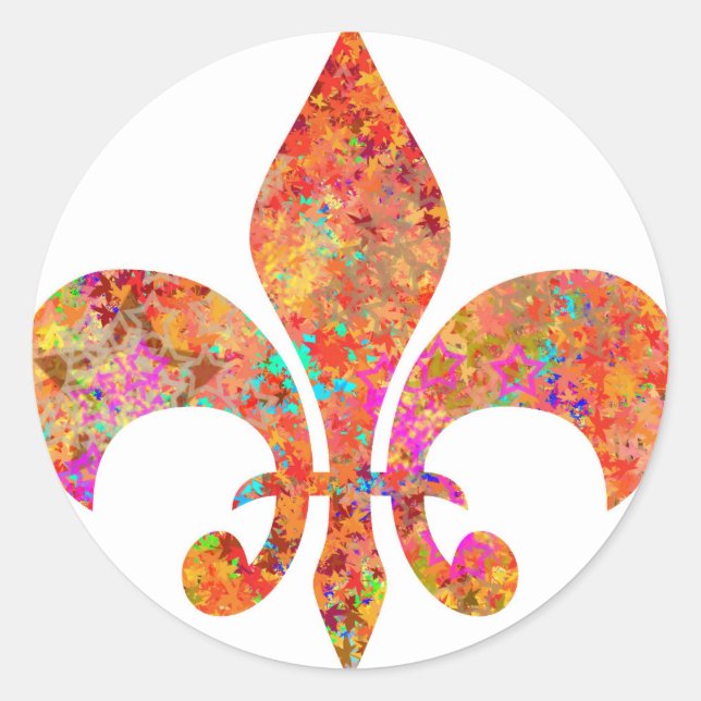 Sticker Rond Maple Star Designer Fleur-de-Lis (Devant)