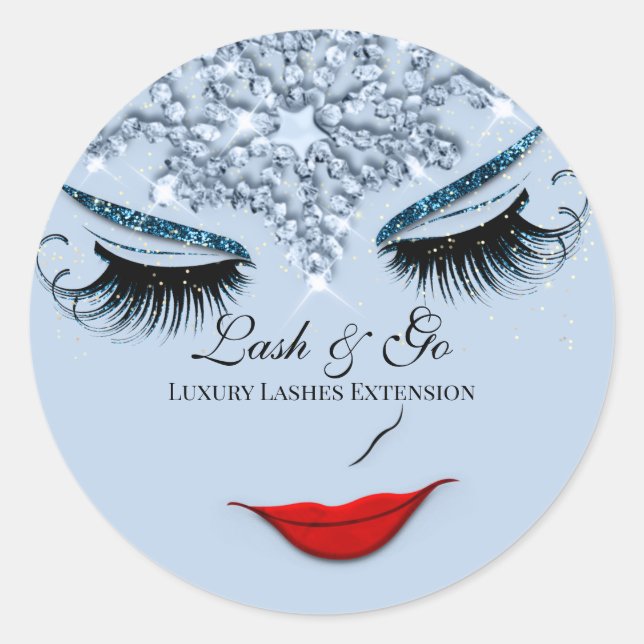 Sticker Rond Maquillage Artiste Lash Extension Lip Princesse Bl (Devant)