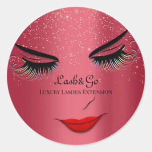 Sticker Rond Maquillage Artiste Lashes produit Parties scintill