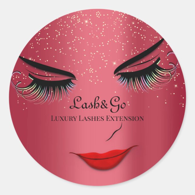 Sticker Rond Maquillage Artiste Lashes produit Parties scintill (Devant)