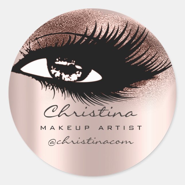 Sticker Rond Maquillage Artiste Parties scintillant Eyelashes R (Devant)